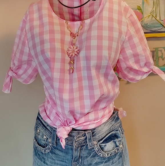 Banana Republic Tops - Banana Republic Pink Plaid Summer Top